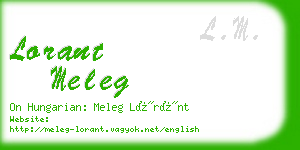 lorant meleg business card